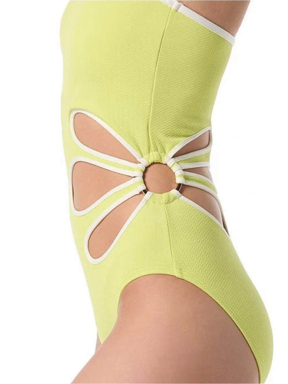 Petal Cut-Out Bandeau One Piece Swimsuit
